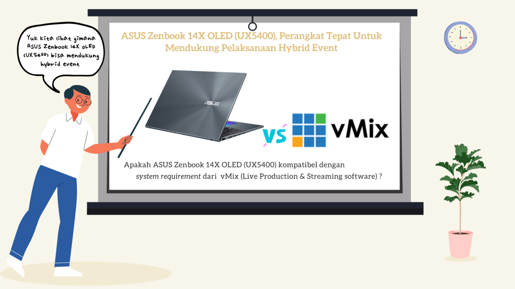 ASUS Zenbook 14X OLED (UX5400) cocok untuk mengoperasikan vMix (Live Production & Streaming Software)